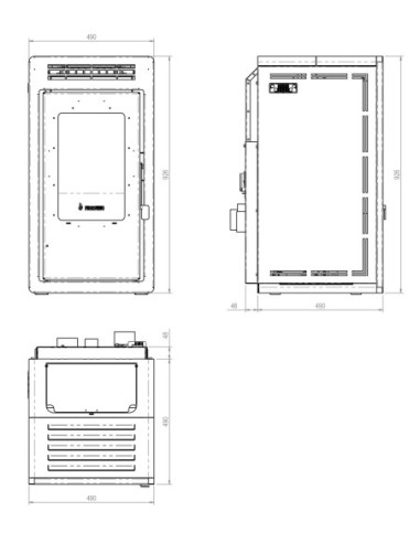 Estufa de pellets canalizable - Teide Air 9 kW