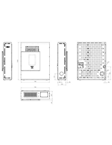 Estufa de pellets de pasillo Super-slim 21cm...