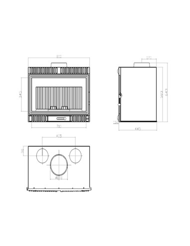 Deflector humos insert 17kw Granada - Fireco-...