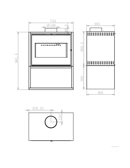 Estufa de leña Ceos 13kw turbinas