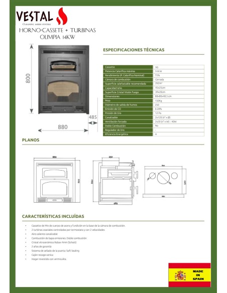 Horno de leña Olimpia 14kw