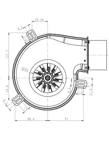 Extractor humos Insert pellet Misti Fuoco Vivo