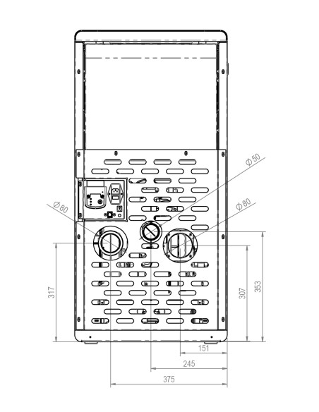 Esufa Pellets canalizada 11kw AFRODITA