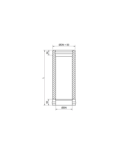MODULO RECTO EXOBLACK DW 316L ø 200 mm L. 1000 mm