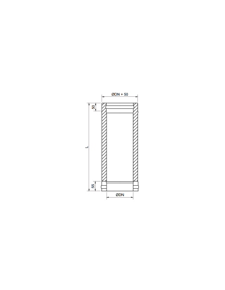 MODULO RECTO EXOBLACK DW 316L ø 200 mm L. 1000 mm