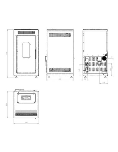 Estufa de pellets hidro - Kilauea 14 Kw
