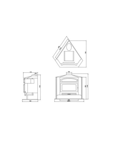 Horno de leña de Esquina - Atenas 11 Kw