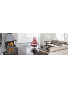 Chimenea de leña 3 vistas - Evora 11 Kw 2