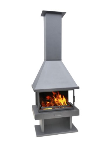 Chimenea de leña 3 vistas - Evora 11 Kw