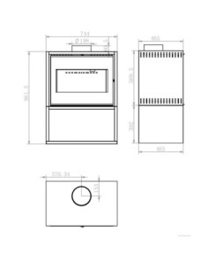 Estufa de leña Ceos 11kW 2