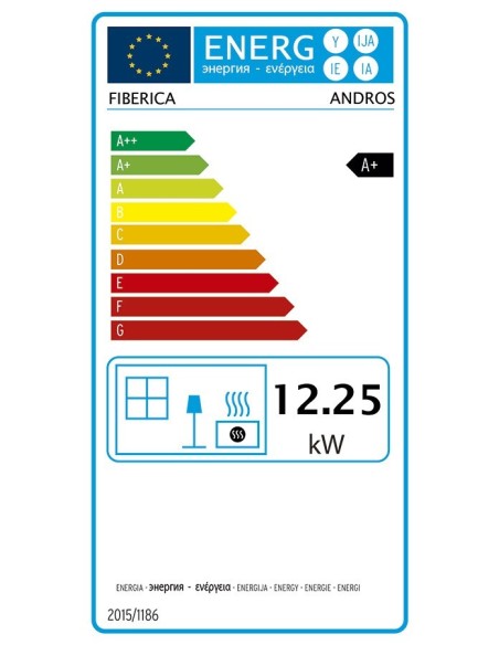 Estufa de pellets canalizada de pasillo Andos Super-slim 21cm 12kw